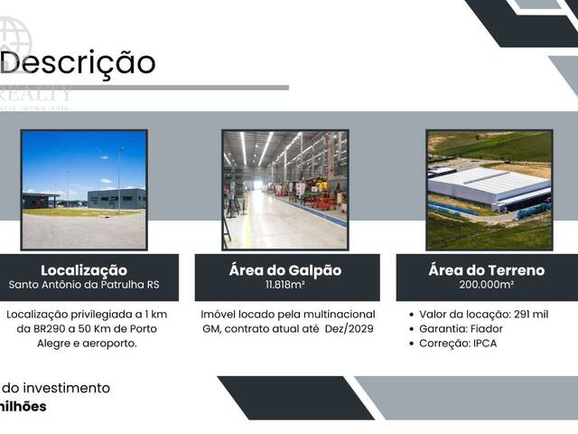#1035 - Galpão para Venda em Santo Antônio da Patrulha - RS